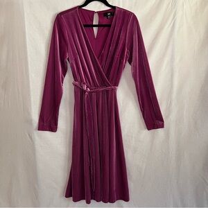 Mossimo Supply Co, Women's Purple Long Sleeve Wrap Dress, Size Medium